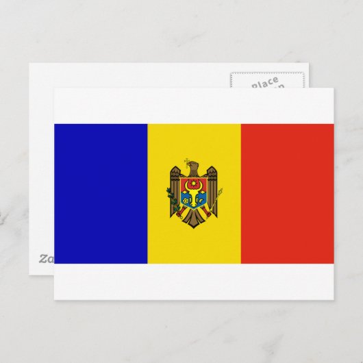 Carte Postale Drapeau de Moldova (Devant / Derrière)