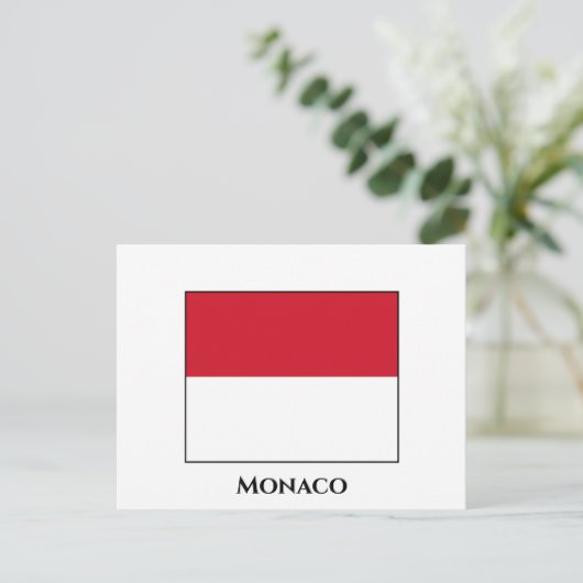 Carte Postale Drapeau de Monaco (Debout devant)
