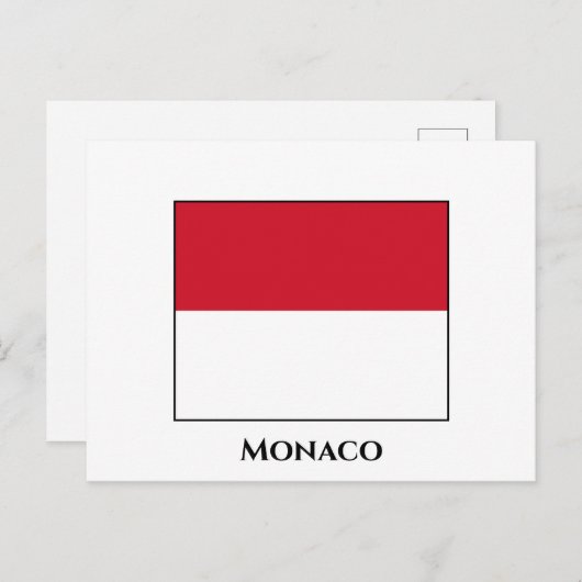 Carte Postale Drapeau de Monaco (Devant / Derrière)