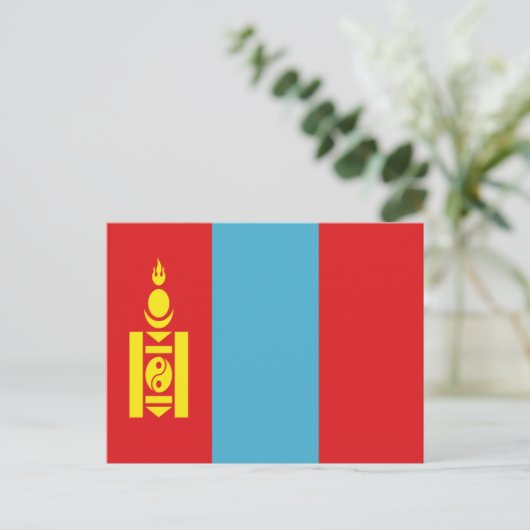 Carte Postale Drapeau de Mongolie (Debout devant)