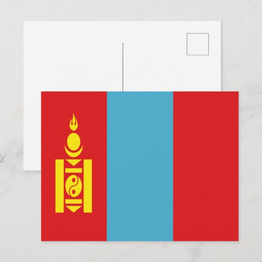 Carte Postale Drapeau de Mongolie (Devant / Derrière)