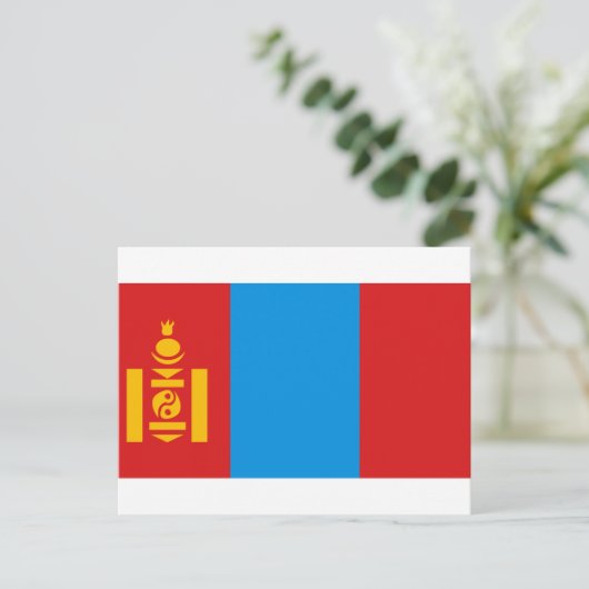 Carte Postale Drapeau de Mongolie (Debout devant)