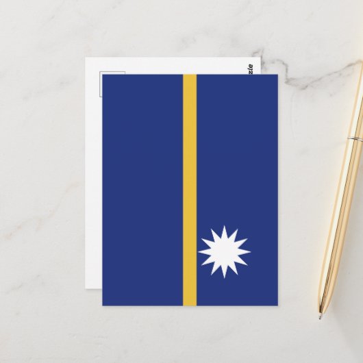 Carte Postale Drapeau de Nauru (Devant/Arrière en situation)