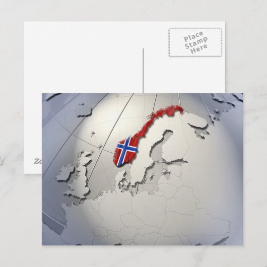Carte Postale Drapeau de Norway (Devant / Derrière)