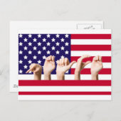 Carte Postale Drapeau de paix dans ASL (Devant / Derrière)