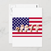 Carte Postale Drapeau de paix dans ASL (Devant / Derrière)