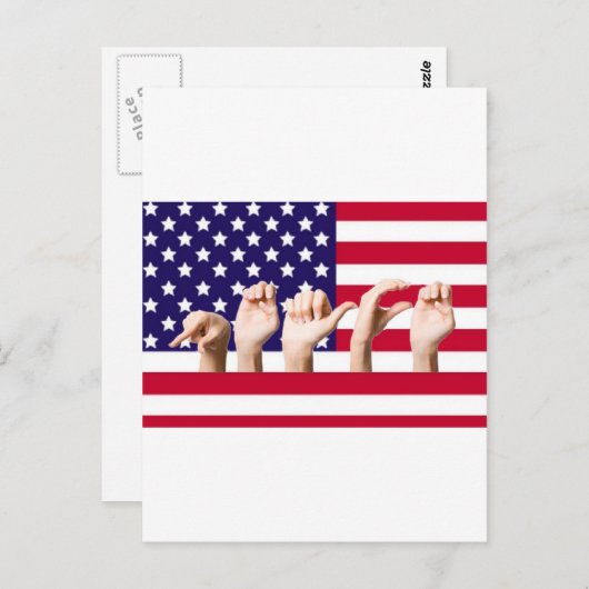 Carte Postale Drapeau de paix dans ASL (Devant / Derrière)