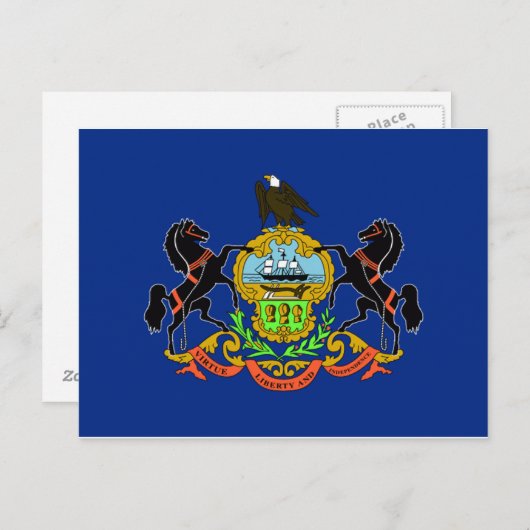 Carte Postale Drapeau de Pennsylvanie (Devant / Derrière)