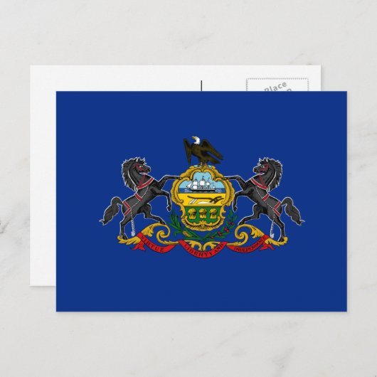 Carte Postale Drapeau de Pennsylvanie, Drapeau de la Pennsylvani (Devant / Derrière)
