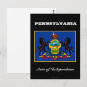Carte Postale Drapeau de Pennsylvanie et slogan (Devant / Derrière)