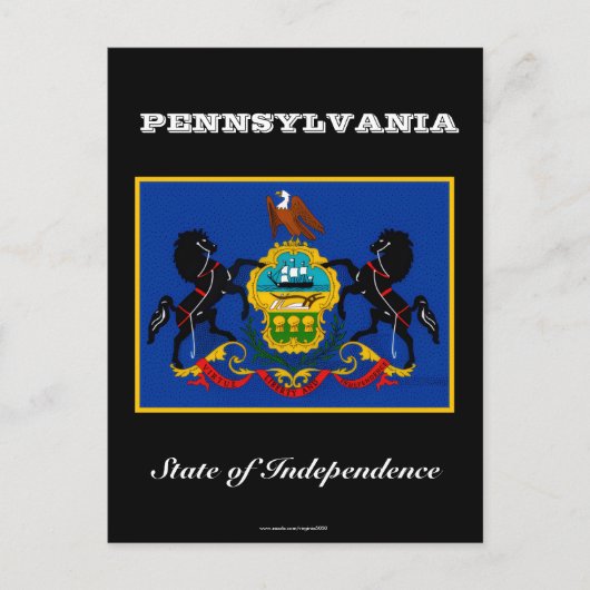Carte Postale Drapeau de Pennsylvanie et slogan (Devant)