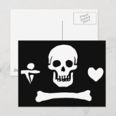Carte Postale Drapeau de pirate authentique de capot de Stede (Devant / Derrière)