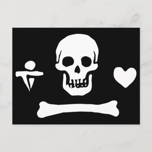 Carte Postale Drapeau de pirate authentique de capot de Stede (Devant)