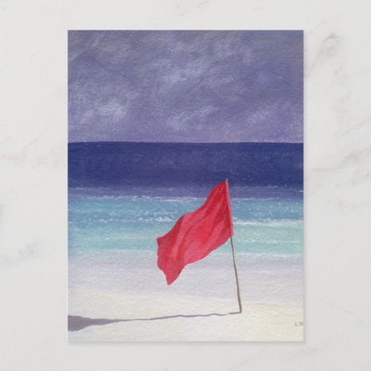 Carte Postale Drapeau de plage - Avertissement de tempête 1985 (Devant)