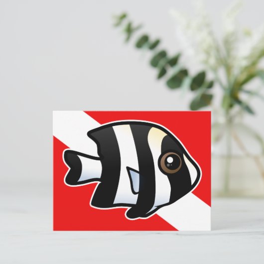 Carte Postale Drapeau de plongée à quatre bandes (Debout devant)