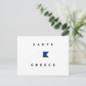 Carte Postale Drapeau de plongée Alpha de la Grèce Zante (Debout devant)