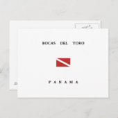 Carte Postale Drapeau de plongée Bocas Del Toro Panama (Devant / Derrière)