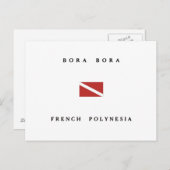 Carte Postale Drapeau de plongée Bora Bora Polynésie Française (Devant / Derrière)