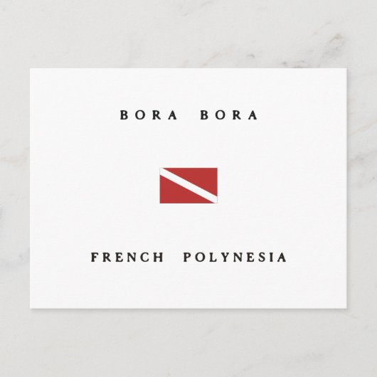 Carte Postale Drapeau de plongée Bora Bora Polynésie Française (Devant)