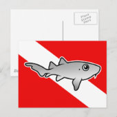 Carte Postale Drapeau de plongée caricaturale (Devant / Derrière)