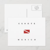 Carte Postale Drapeau de plongée Cenote Mexique (Devant / Derrière)