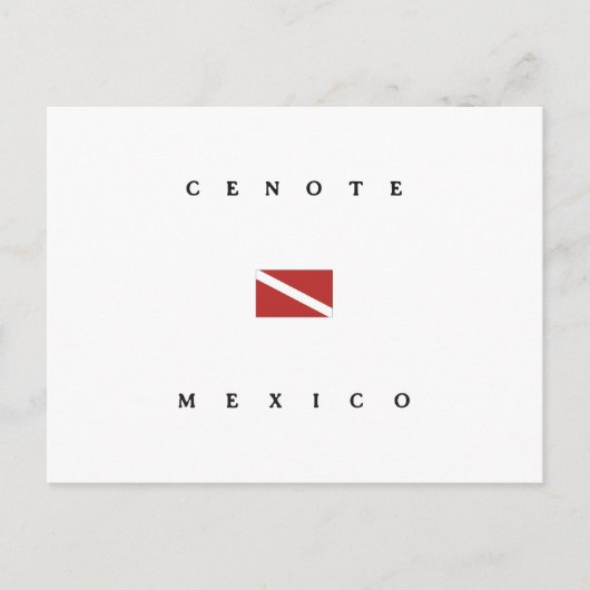 Carte Postale Drapeau de plongée Cenote Mexique (Devant)