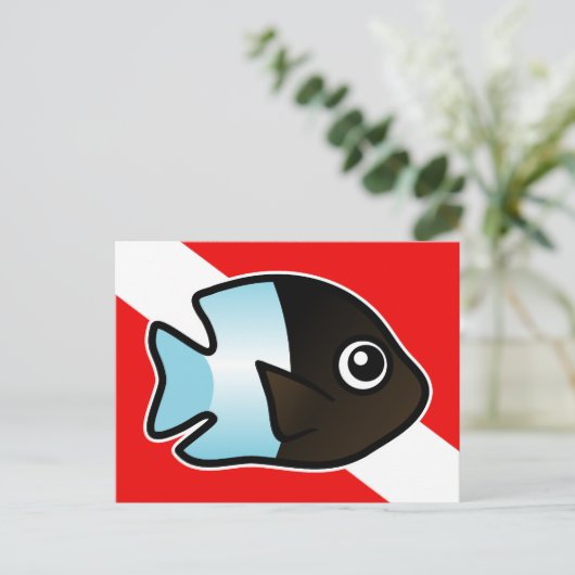 Carte Postale Drapeau de plongée Damselfish (Debout devant)