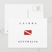 Carte Postale Drapeau de plongée de Cairns Australie (Devant / Derrière)