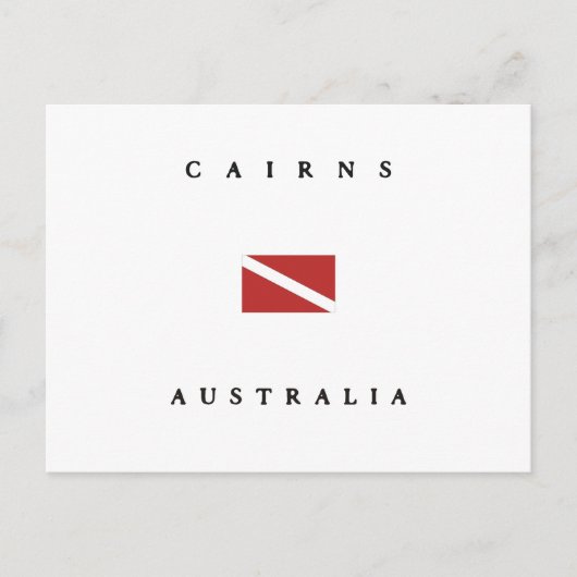 Carte Postale Drapeau de plongée de Cairns Australie (Devant)