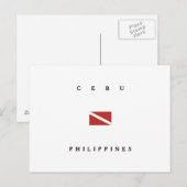 Carte Postale Drapeau de plongée de Cebu Philippines (Devant / Derrière)