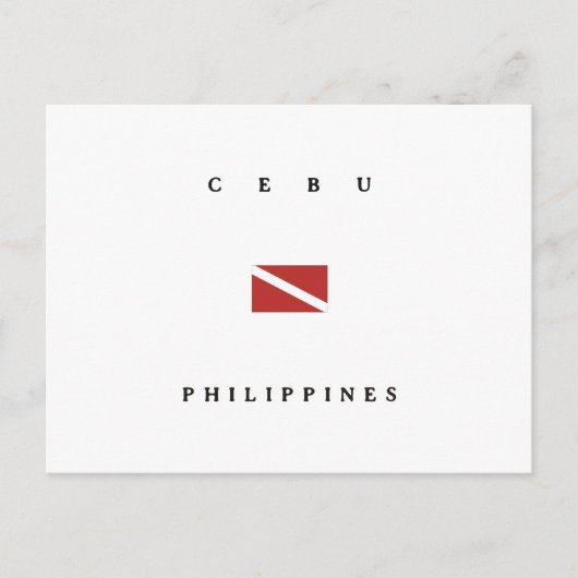 Carte Postale Drapeau de plongée de Cebu Philippines (Devant)