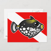 Carte Postale Drapeau de plongée de poisson-clown de dessin anim (Devant / Derrière)