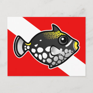 Carte Postale Drapeau de plongée de poisson-clown de dessin anim