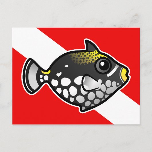 Carte Postale Drapeau de plongée de poisson-clown de dessin anim (Devant)
