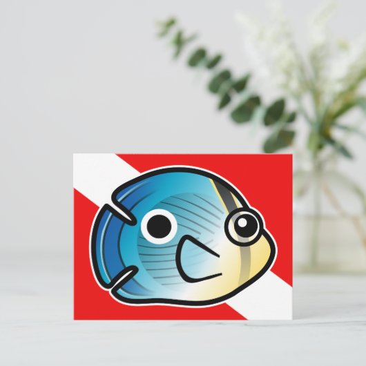 Carte Postale Drapeau de plongée de poisson-papillon (Debout devant)