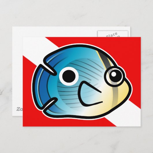 Carte Postale Drapeau de plongée de poisson-papillon (Devant / Derrière)