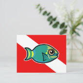 Carte Postale Drapeau de plongée de poisson perroquet Stoplight (Debout devant)
