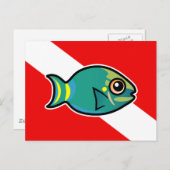 Carte Postale Drapeau de plongée de poisson perroquet Stoplight (Devant / Derrière)