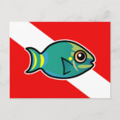 Carte Postale Drapeau de plongée de poisson perroquet Stoplight (Devant)