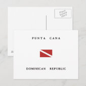 Carte Postale Drapeau de plongée de Punta Cana République Domini (Devant / Derrière)
