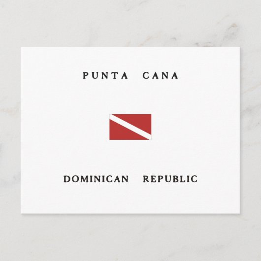 Carte Postale Drapeau de plongée de Punta Cana République Domini (Devant)