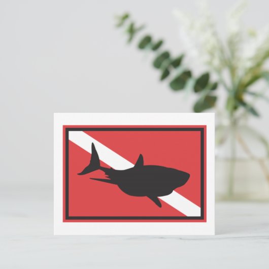 Carte Postale Drapeau de plongée de requins (Debout devant)