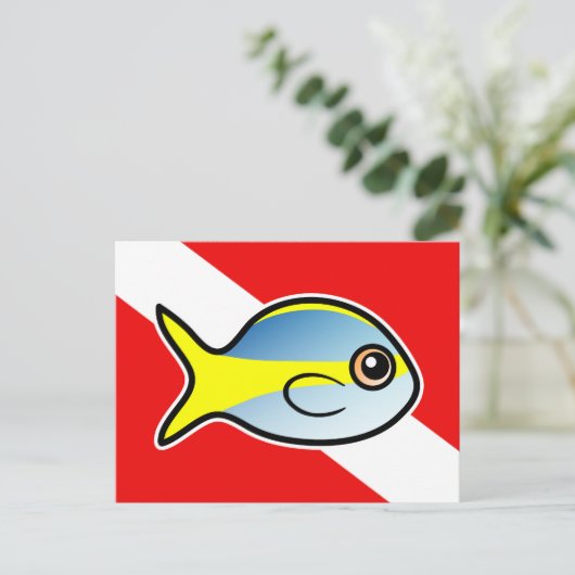 Carte Postale Drapeau de plongée de Yellowtail Dessin (Debout devant)