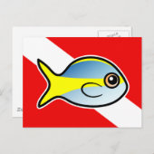 Carte Postale Drapeau de plongée de Yellowtail Dessin (Devant / Derrière)