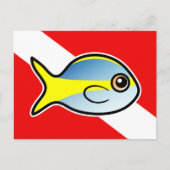 Carte Postale Drapeau de plongée de Yellowtail Dessin (Devant)