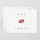 Carte Postale Drapeau de plongée en scaphandre Goa Inde (Devant / Derrière)