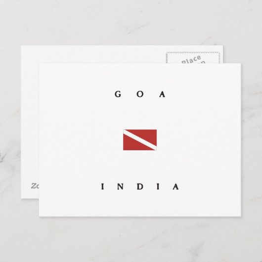 Carte Postale Drapeau de plongée en scaphandre Goa Inde (Devant / Derrière)
