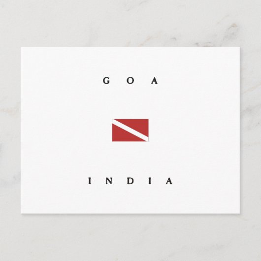 Carte Postale Drapeau de plongée en scaphandre Goa Inde (Devant)