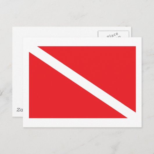 Carte Postale Drapeau de plongée SCUBA (Devant / Derrière)