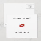 Carte Postale Drapeau de plongée Spratley Islands Philippines (Devant / Derrière)